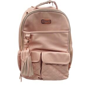 READ-Itzy Ritzy Boss Plus Diaper Bag Backpack Blush Pink Vegan Leather Travel